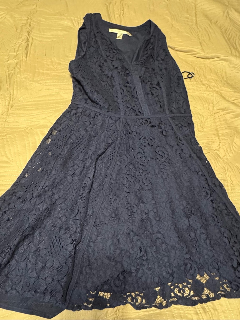 Sleeveless Navy Lace A-Line Dress by LC Lauren Conrad Sz 4